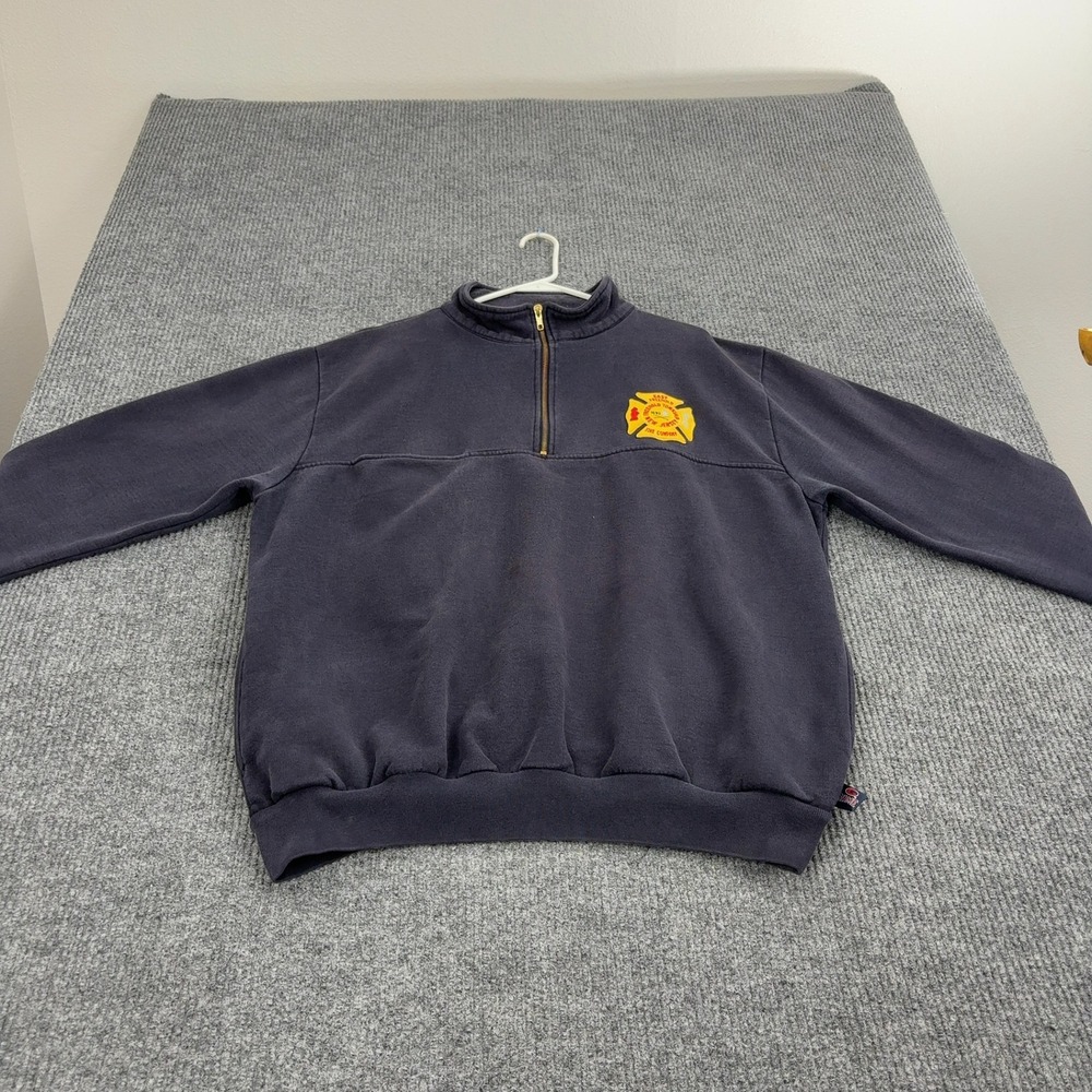VTG East Freehold Township Fire Co Game Workwear Pullover Mens 2XL Quarter Zip